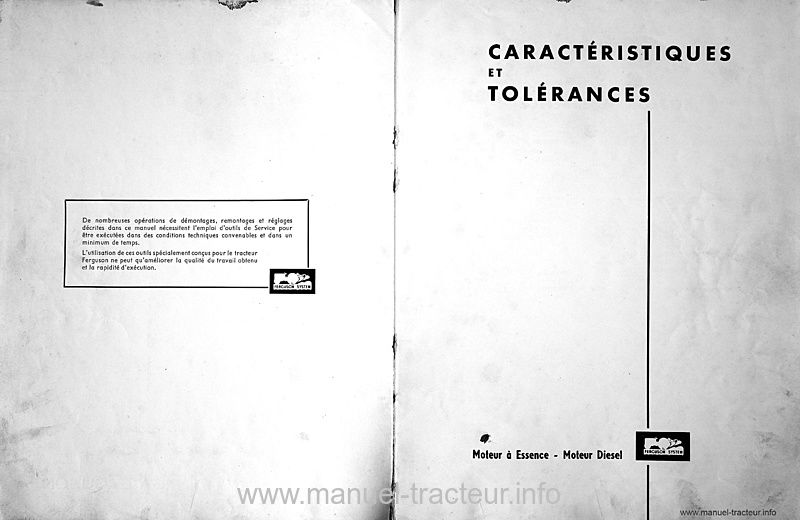 Page 2 du manuel d'atelier - Manuel Atelier tracteurs Ferguson Petit Gris