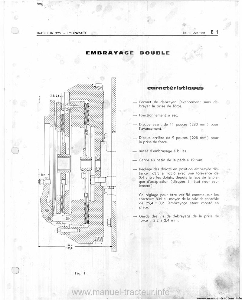 Extrait du guide de réparation - Manuel atelier Massey Ferguson MF 825
