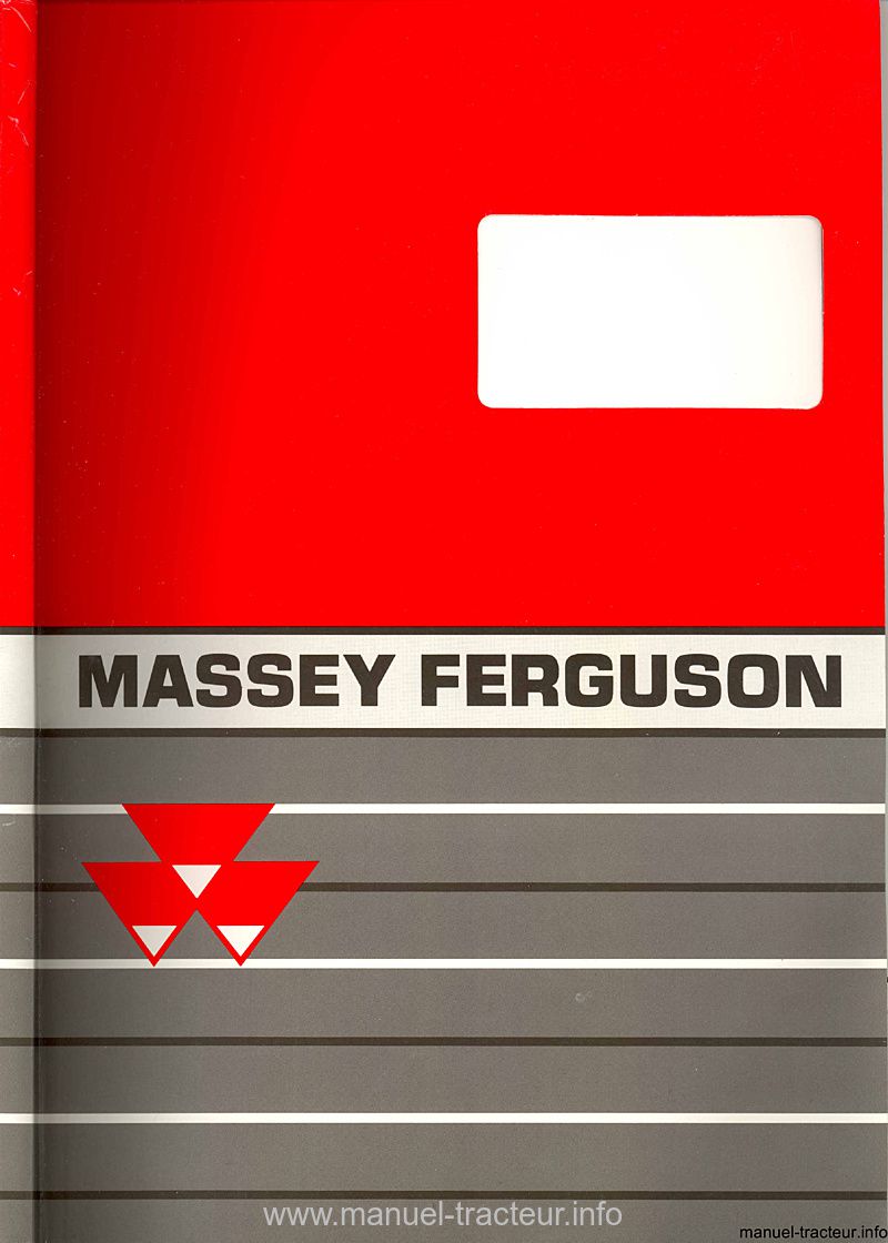 Première page de la revue technique - Livret d'entretien tracteur Massey Ferguson 340 350 360 362 365 375 383 390 390T 398 399