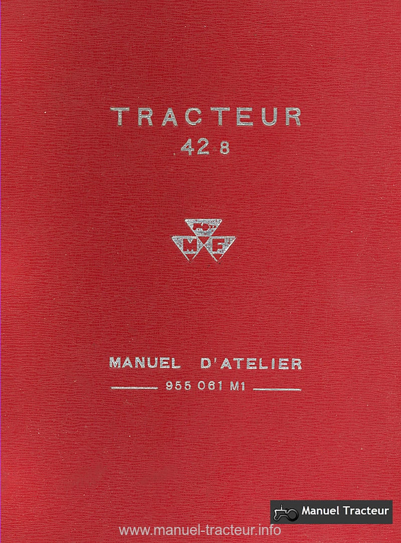 Première page de la revue technique - Manuel d'atelier tracteur Massey Ferguson MF 42.8