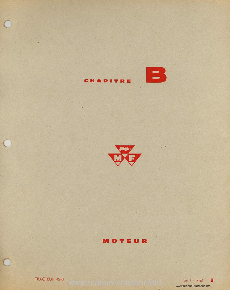 Page 2 du manuel d'atelier - Manuel d'atelier tracteur Massey Ferguson MF 42.8