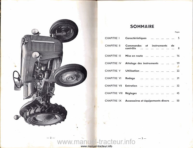Page 2 du manuel d'atelier - Notice d'entretien pour le tracteur Massey Ferguson 825 - Standard et étroit