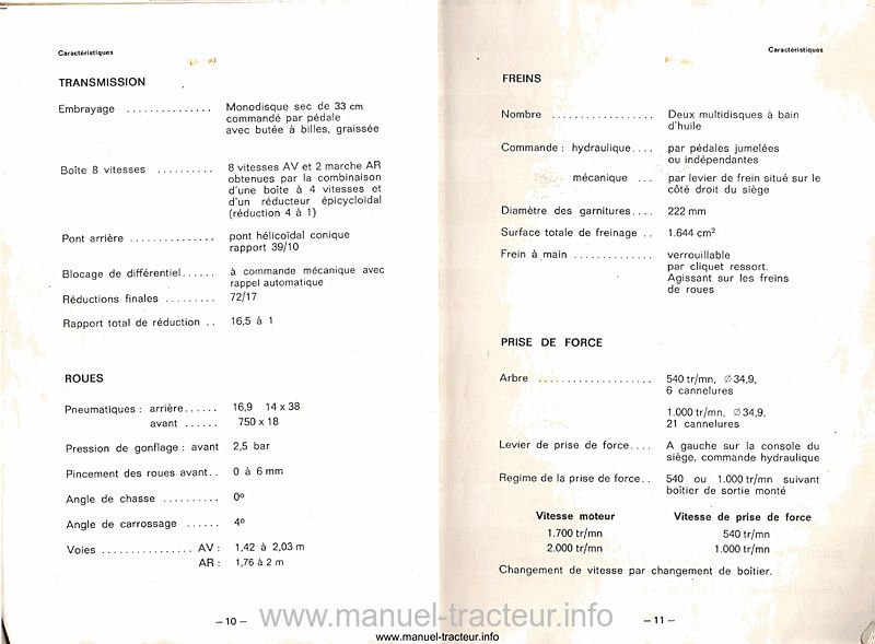 Sixième page du Livret entretien MASSEY FERGUSON MF 592