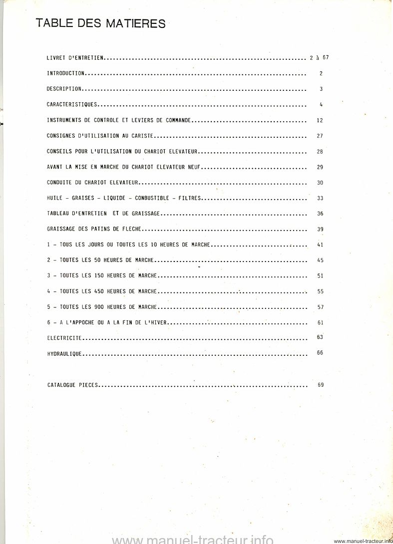 Extrait du guide de réparation - Livret d'entretien et catalogue de pièces détachées Maniscopic