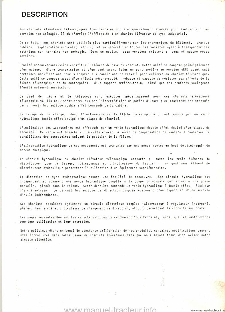 Dernière page de l'aperçu du Livret d'entretien et catalogue de pièces détachées Maniscopic