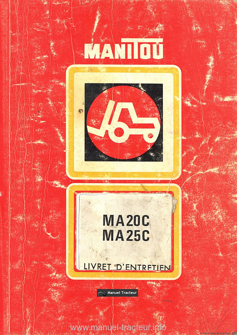 Première page de la revue technique - Livret entretien Manitou MA 20 25 C