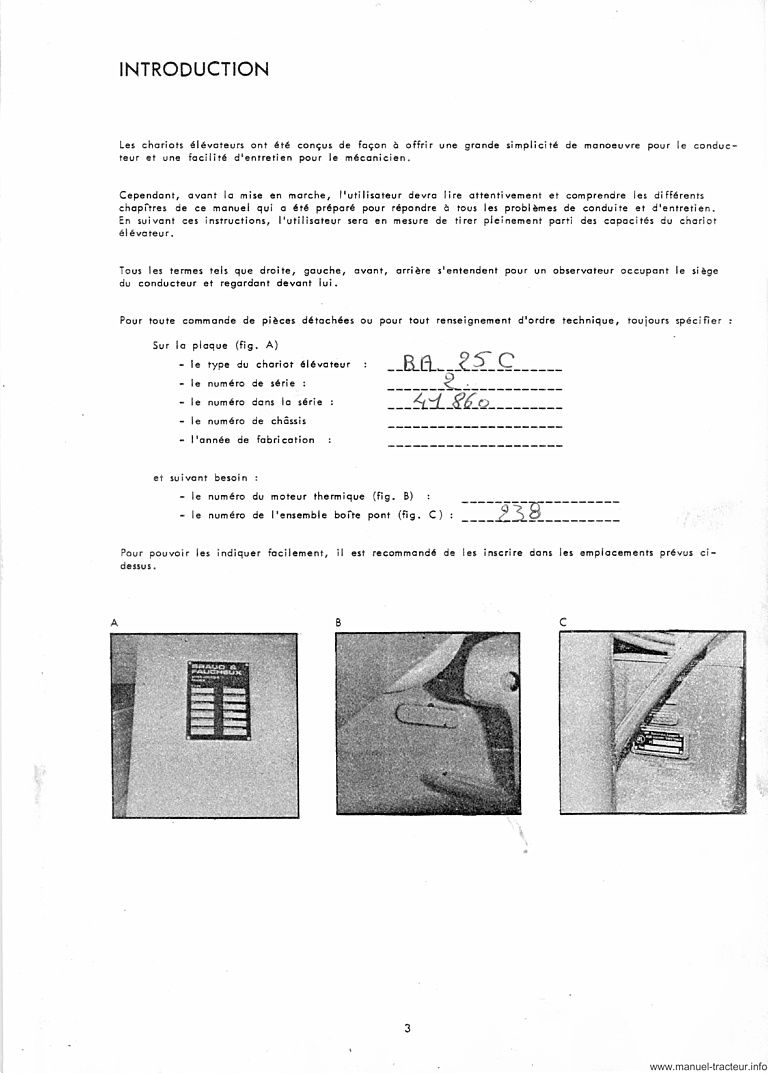 Extrait du guide de réparation - Livret entretien Manitou MA 20 25 C