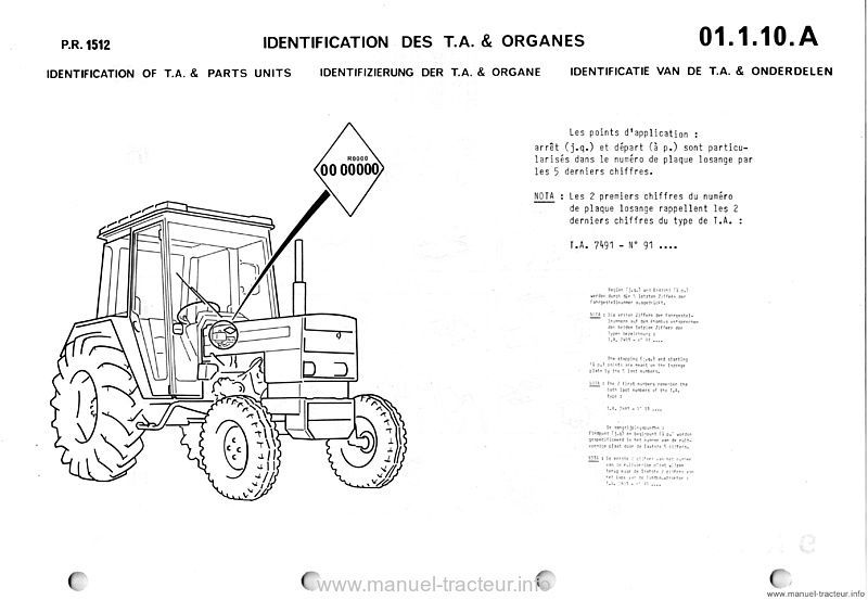 Page 2 du manuel d'atelier - Catalogue de pièces de rechange moteur Renault PR 1512