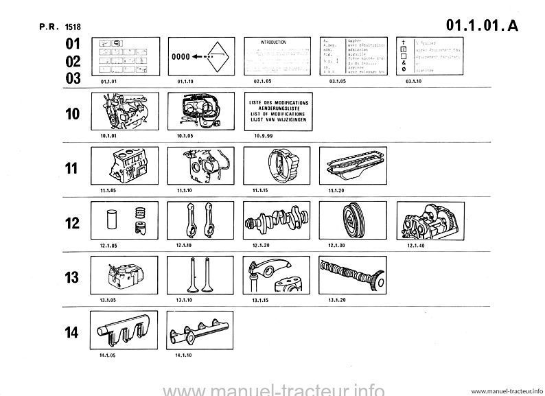 Sixième page du Catalogue pièces Renault moteur MWM D226 D227 D228