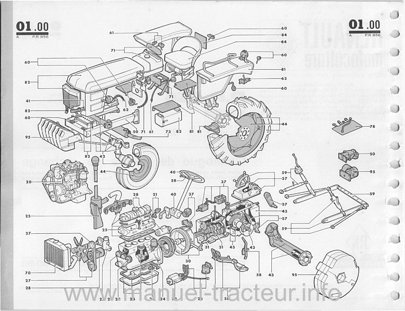 Page 1 du sommaire - Catalogue de pièces de rechange Renault Super2D R7201 PR 856