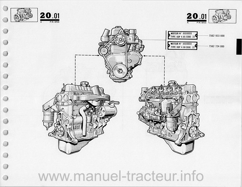Dernière page de l'aperçu du Catalogue de pièces de rechange Renault Super2D R7201 PR 856