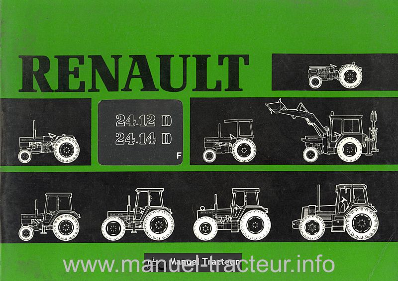 Première page de la revue technique - Livret d'entretien tracteurs RENAULT 24-12 24-14 D