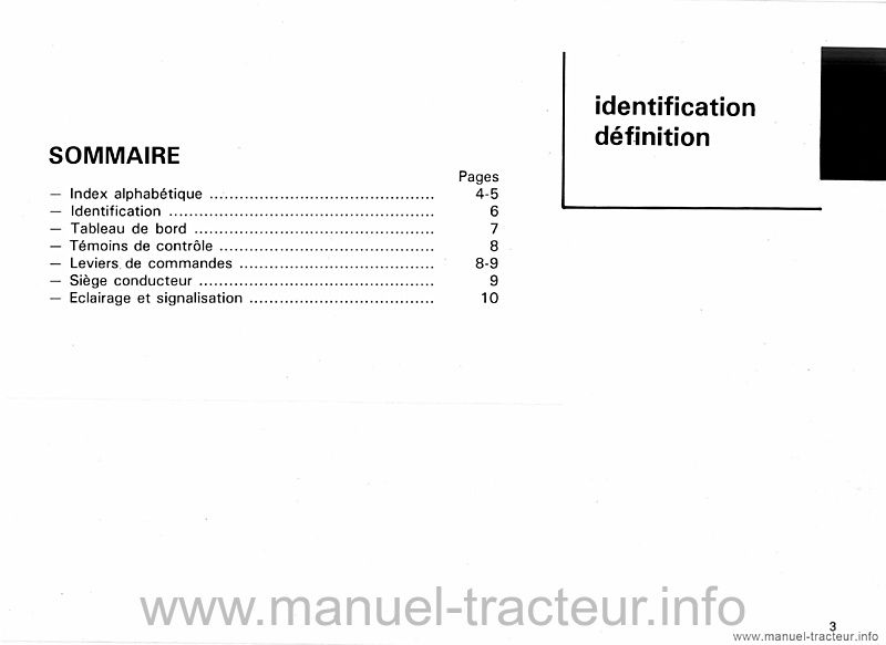 Extrait du guide de réparation - Livret d'entretien tracteurs RENAULT 24-12 24-14 D