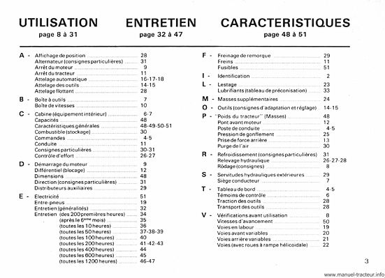 Extrait du guide de réparation - Guide d'utilisation et d'entretien des tracteurs RENAULT 681 681.4