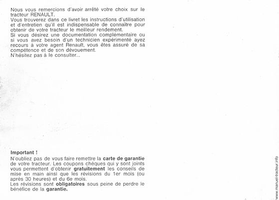 Deuxième page du Guide entretien RENAULT 751 751.4