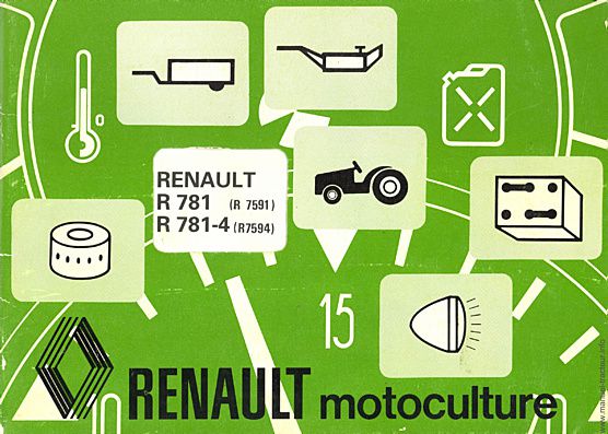 Première page de la revue technique - Livret d'utilisation et d'entretien des tracteurs RENAULT 781 781.4
