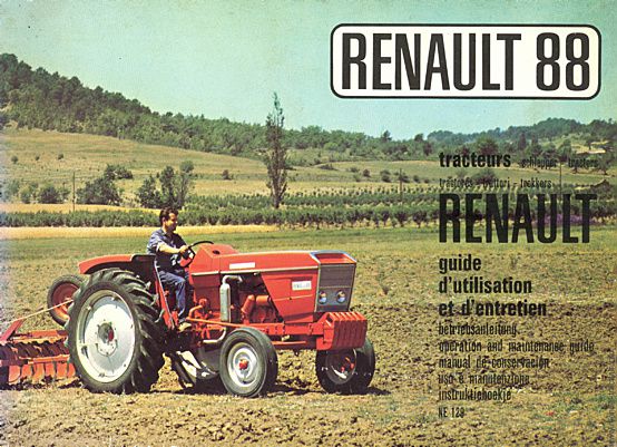 Première page de la revue technique - Guide d'utilisation et d'entretien pour le RENAULT 88