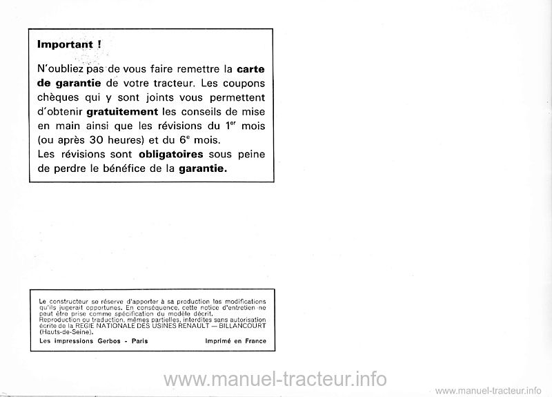 Page 1 du sommaire - Guide d'utilisation et d'entretien Renault 91