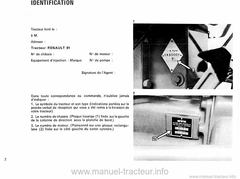 Extrait du guide de réparation - Guide d'utilisation et d'entretien Renault 91