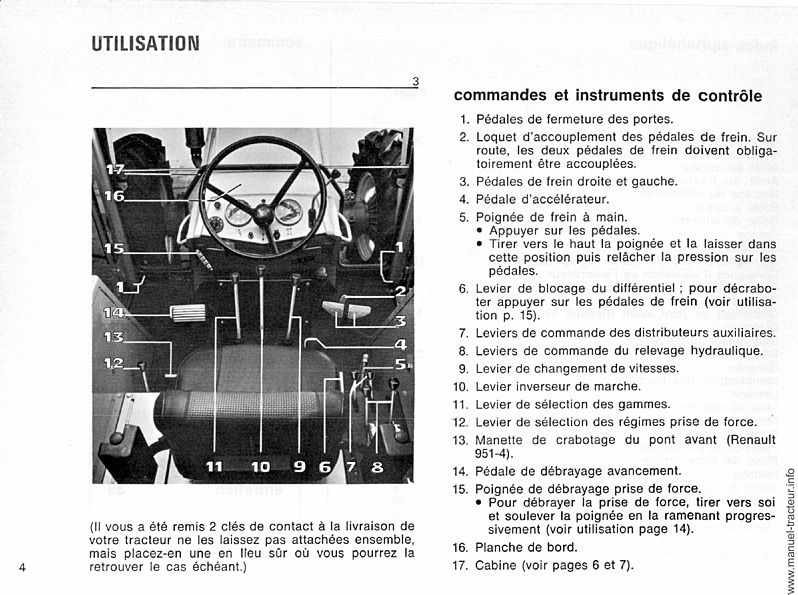 Dernière page de l'aperçu du Guide d'utilisation et d'entretien des tracteurs RENAULT 951 951.4