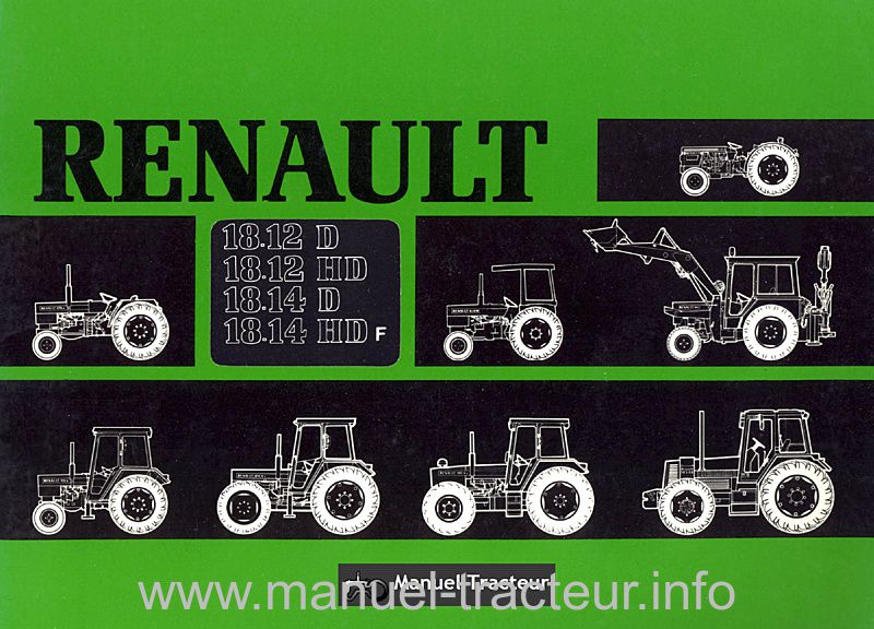 Première page de la revue technique - Livret d'entretien et d'utilisation pour les tracteurs RENAULT 18-12 18-14 D