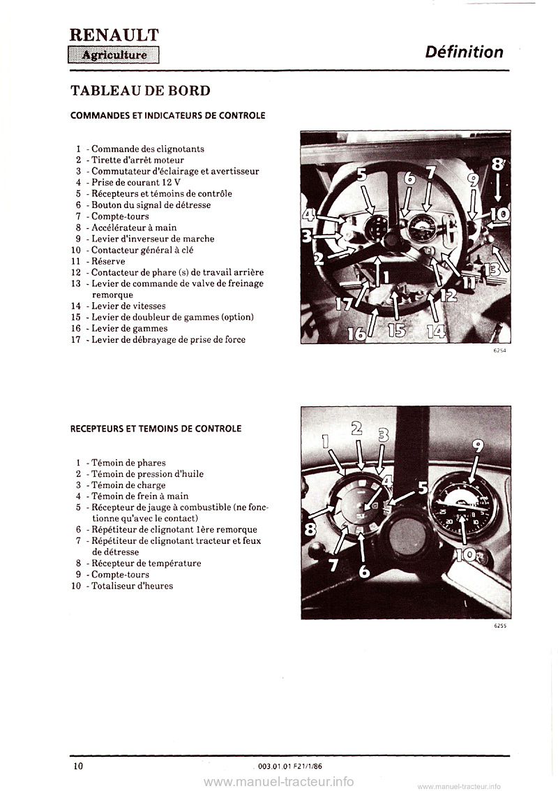 Cinquième page du Guide instructions Renault 70-12SP 70-14SP