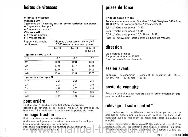 Extrait de la notice technique - Guide d'utilisation et d'entretien pour le RENAULT 94