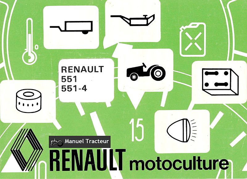 Première page du Guide d'utilisation et d'entretien tracteur Renault 551-4