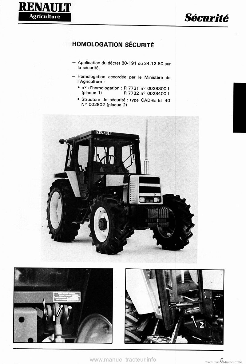 Dernière page de l'aperçu du Livret entretien tracteur Renault 68-12 68-14 RS