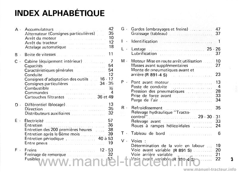 Extrait du guide de réparation - Livret d'entretien Renault 891s 891.4s