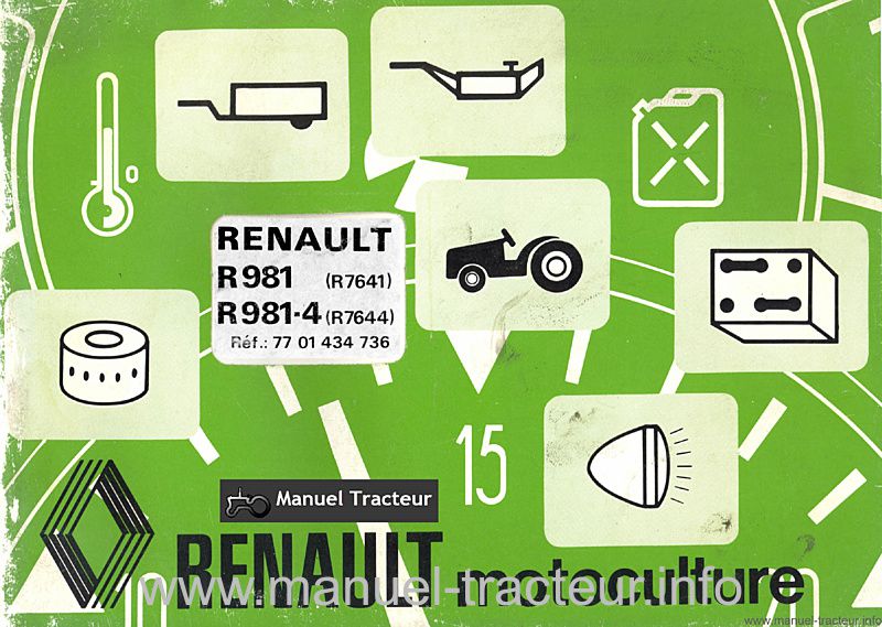 Première page de la revue technique - Livret d'entretien Renault 981 981-4