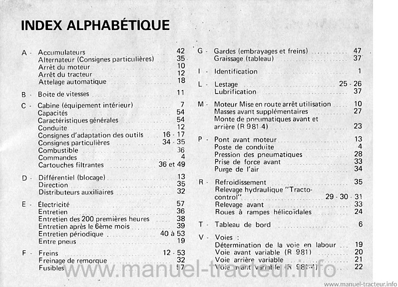 Extrait du guide de réparation - Livret d'entretien Renault 981 981-4