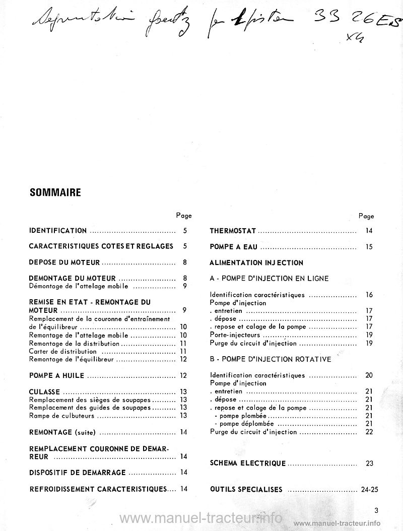 Extrait du guide de réparation - Manuel de réparation moteur Renault 598 (R7261)
