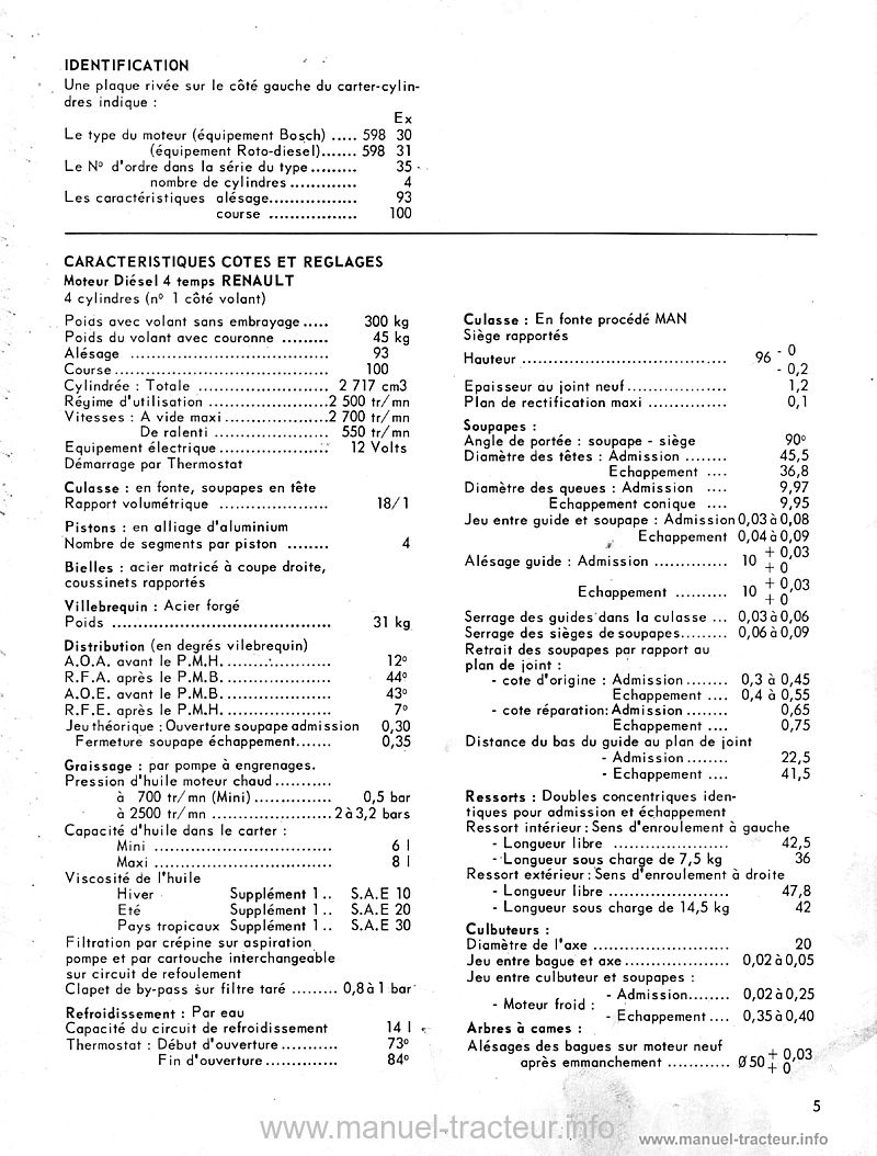 Dernière page de l'aperçu du Manuel de réparation moteur Renault 598 (R7261)