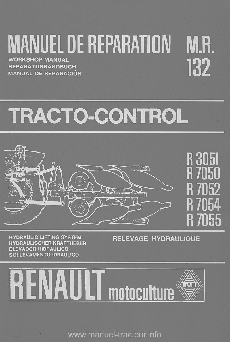 Première page de la revue technique - Manuel de réparation Tracto-Control MR 132