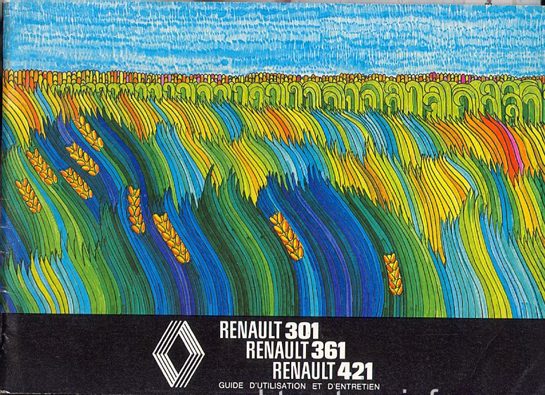 Première page de la revue technique - Guide d'utilisation et d'entretien des tracteurs RENAULT 301, 361 et 421