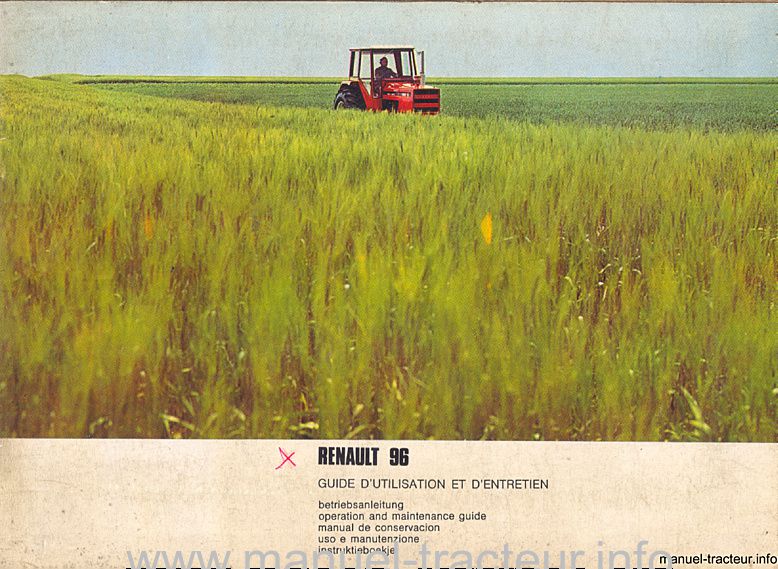 Première page de la revue technique - Guide d'utilisation et d'entretien pour le RENAULT 96