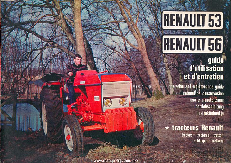 Première page de la revue technique - Guide d'utilisation et d'entretien pour les RENAULT 53, 56, 456, 51 et 61