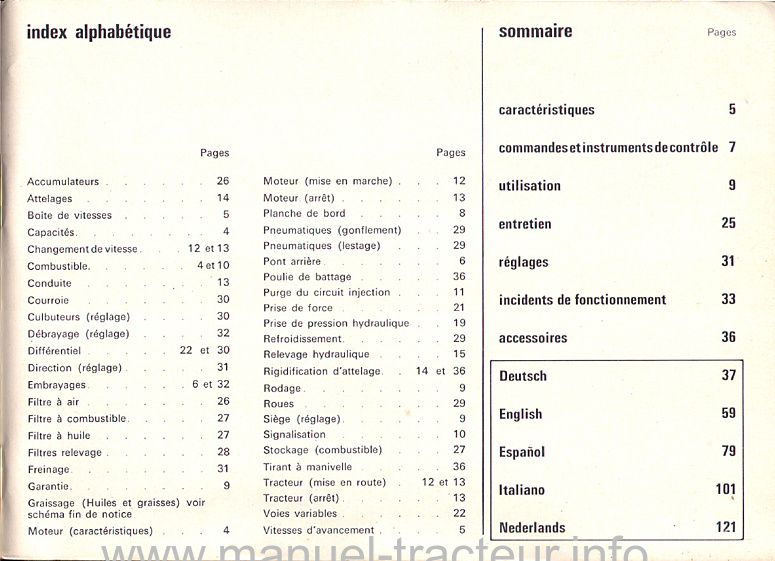 Extrait du guide de réparation - Guide d'utilisation et d'entretien pour le RENAULT 50, 60, 70 et 80
