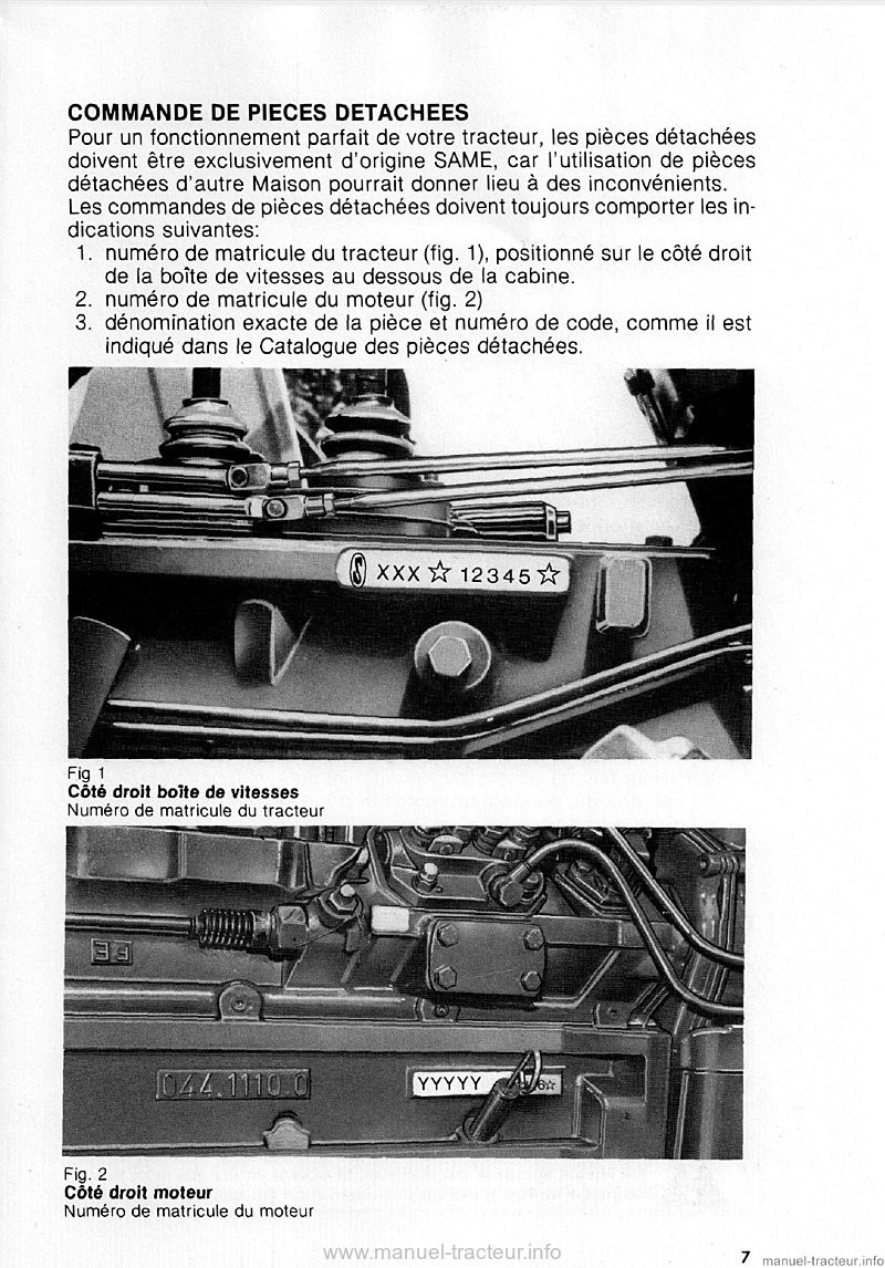 Page 2 du manuel d'atelier - Livret d'entretien Same Centauro 70 spécial, Centurion 75, Mercury 85 spécial