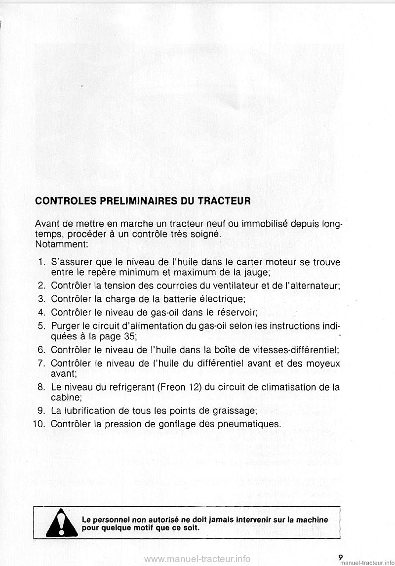 Extrait de la notice technique - Livret d'entretien Same Centauro 70 spécial, Centurion 75, Mercury 85 spécial