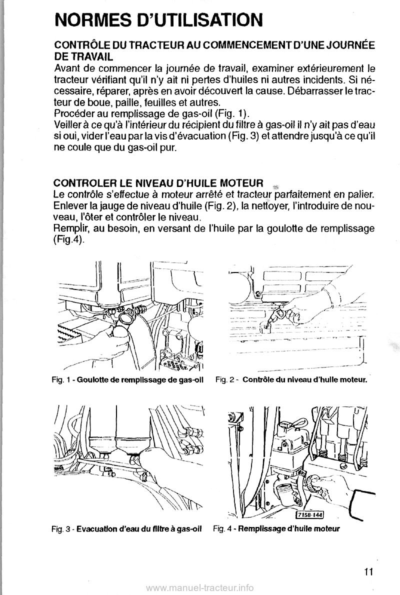 Extrait de la notice technique - Livret entretien tracteur Same ANTARES II 110 130