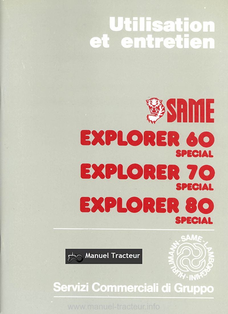 Première page de la revue technique - Livret entretien Same Explorer 60 70 80