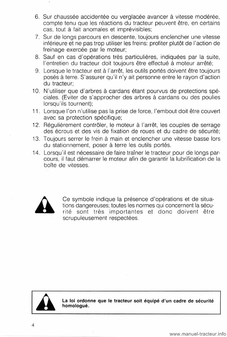 Extrait de la notice technique - Livret entretien Same Explorer 60 70 80
