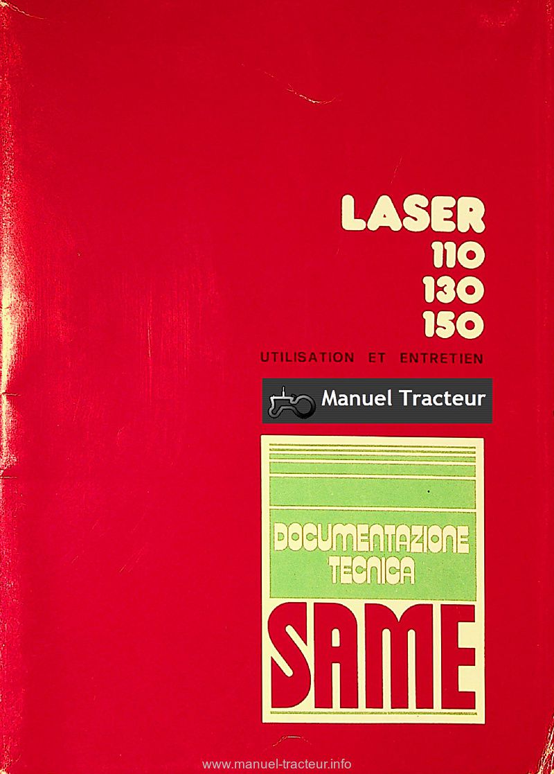 Première page du Livret entretien SAME Laser 110 130 150