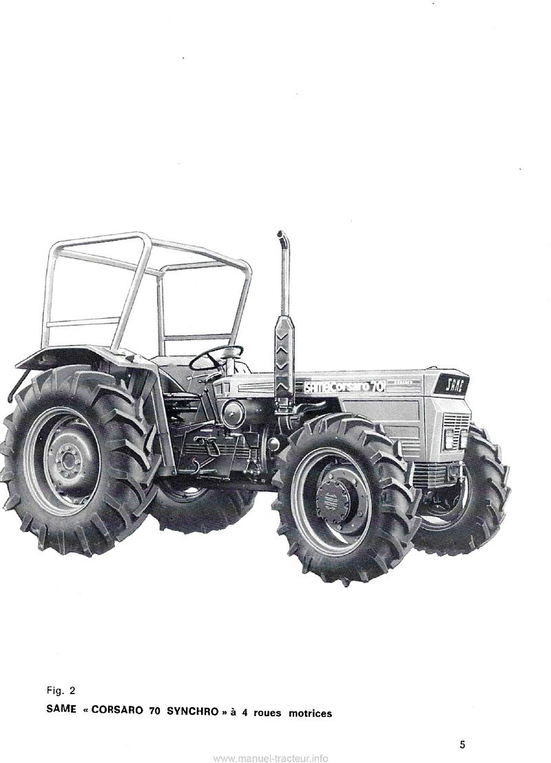Deuxième page du Notice d'entretien et d'utilisation tracteur Same Corsaro 70 Synchro