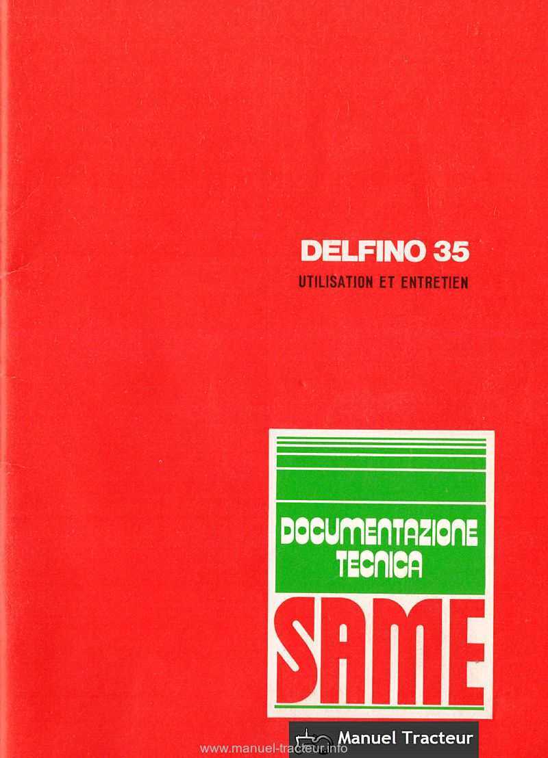 Première page de la revue technique - Livret d'entretien Same Delfino 35