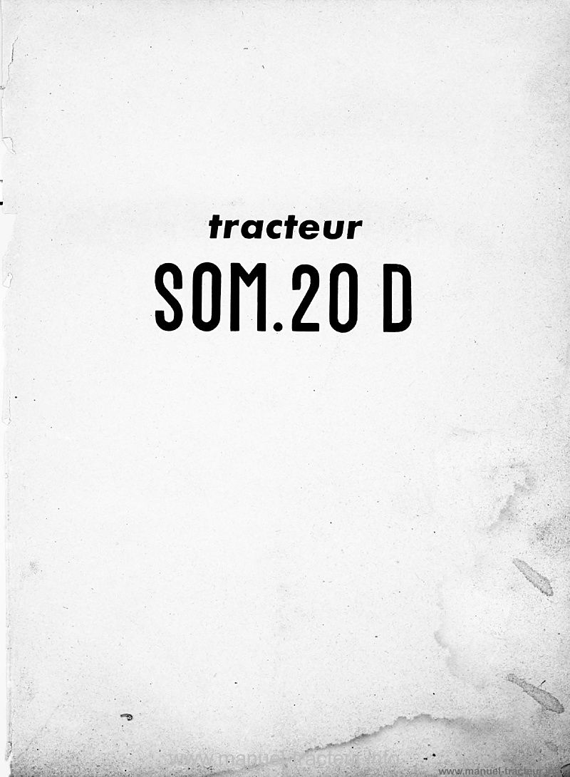 Page 2 du manuel d'atelier - Catalogue de pièces de rechange tracteur SOM 20 D