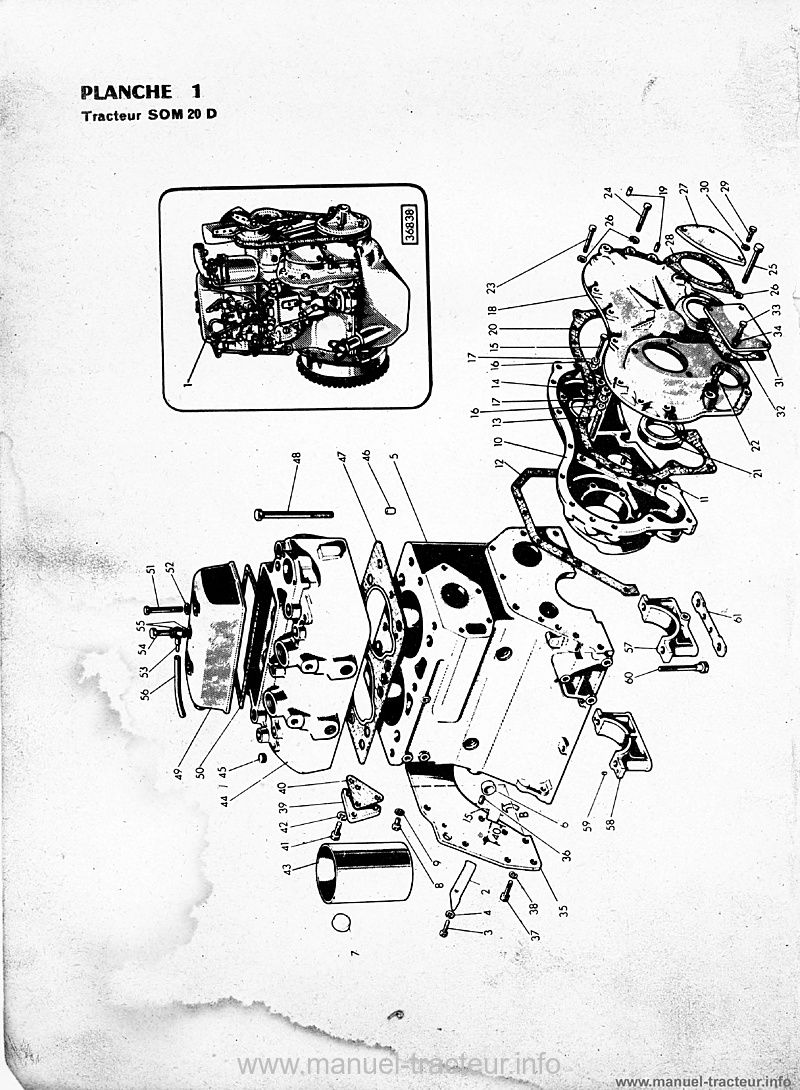 Extrait du guide de réparation - Catalogue de pièces de rechange tracteur SOM 20 D