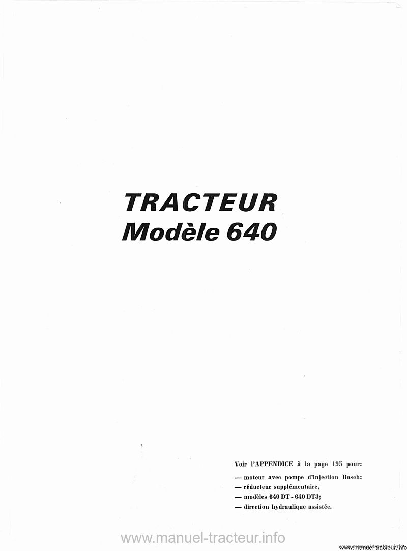 Extrait du guide de réparation - Manuel de réparation tracteur Fiat 480-480DT 500-500DT 540-540DT 640-640DT